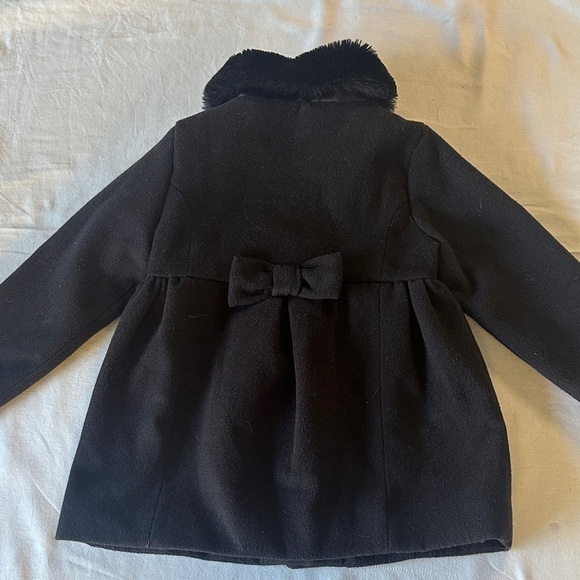 The Children's Place - Black Pea Coat with Faux Fur Collar - Picture 3 of 5